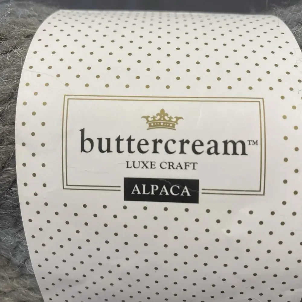Buttercream Luxe Craft Alpaca Yarn 2 Skeins Charcoal 130yd Super Bulky #6